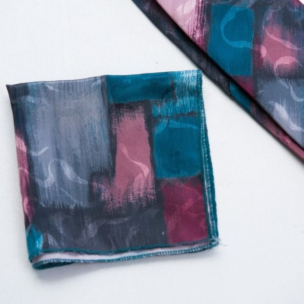 Towncraft Vintage Neck Tie Hanky Set Abstract - Picture 2 of 4